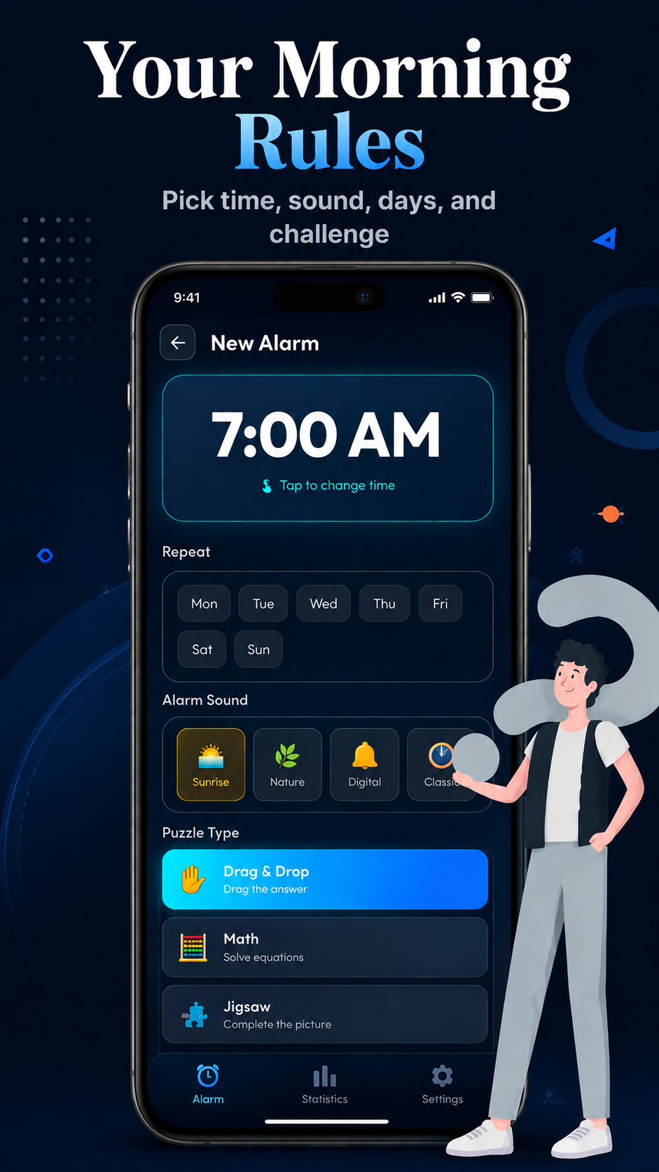 Morning rules screen